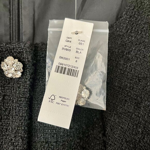 J Crew Sophia sleeveless dress with jewel buttons in black Size 8 - Picture 8 of 11